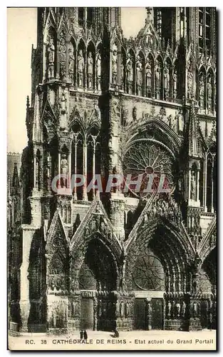 Ansichtskarte AK Cathedrale De Reims Etat Actuel Du Grand Portail