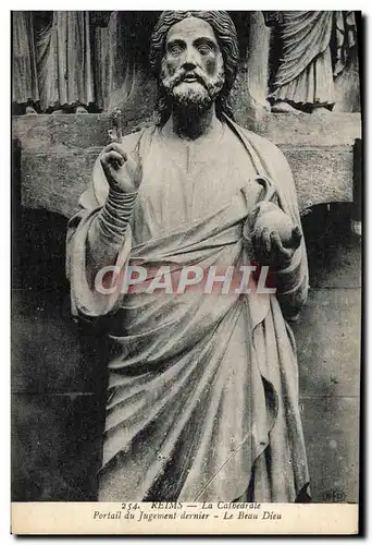 Ansichtskarte AK Reims La Cathedrale Portail Du Jugement Dernier Le Beau Dieu