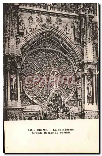 Cartes postales Reims La Cathedrale Grande Rosacc Du Portail