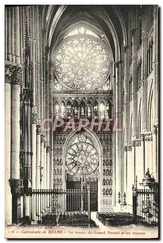 Ansichtskarte AK Cathedrale De Reims Le Revers Du Grand Portail Et Les Rosaces