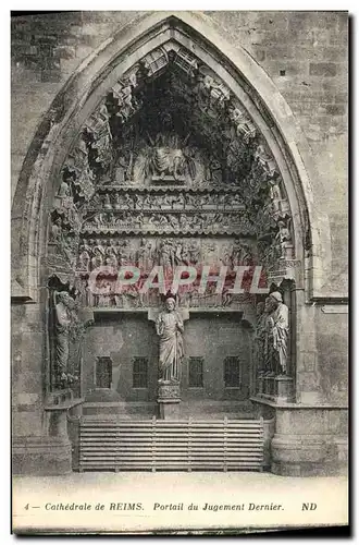 Ansichtskarte AK Cathedrale De Reims Portail Du Jugement Dernier