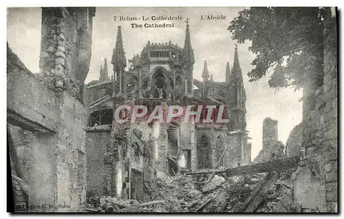 Cartes postales Reims La Cathedrale L&#39Abside Militaria