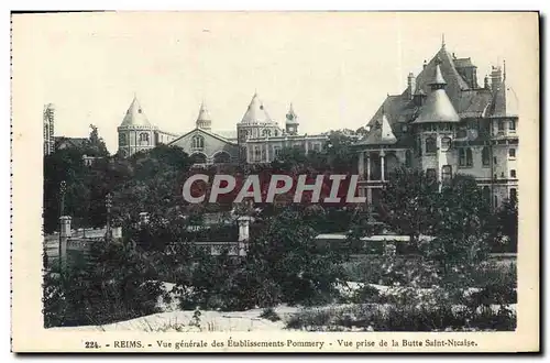 Cartes postales Reims Vue Generale Des Etablissement Pommery Vue Prise De La Butte Saint Nicaise