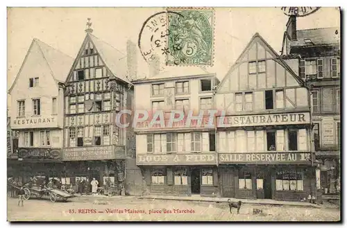 Cartes postales Reims Vieilles Maisons Place Des MArches