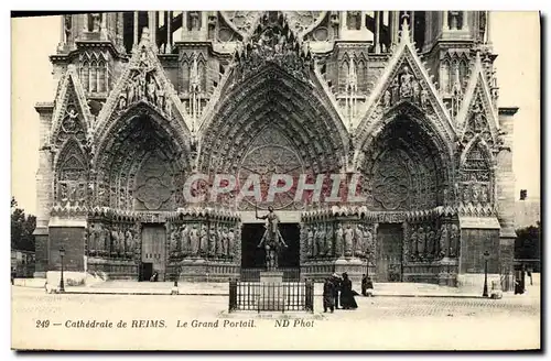 Ansichtskarte AK Cathedrale De Reims Le Grand Portail