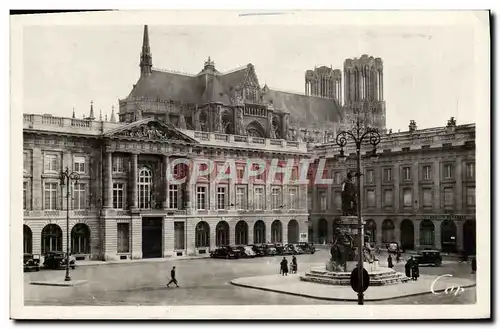 Ansichtskarte AK Reims Place Royale Et La Cathedrale