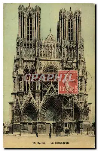 Cartes postales Reims La Cathedrale (carte toilee)