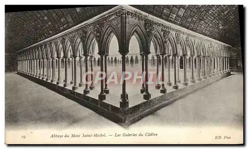 Cartes postales Abbaye Du Mont Saint Michel Les Galeries Du Cloitre