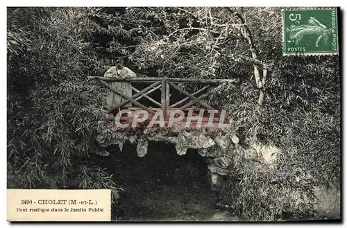 Ansichtskarte AK Cholet Pont Rustique Dans le Jardin Public