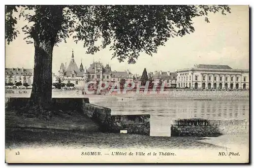 Cartes postales Saumur L&#39Hotel de Ville et le Theatre