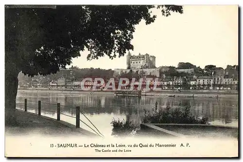 Cartes postales Saumur Chateau et la Loire Vu du Quai du Marronnier