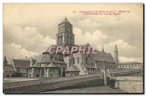 Ansichtskarte AK Environs de Saumur Abbaye de Fontevrault Vue de L&#39Eglise