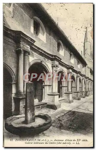 Cartes postales Fontevrault Ancienne Abbaye du 11eme Galerie interieure du cloitre