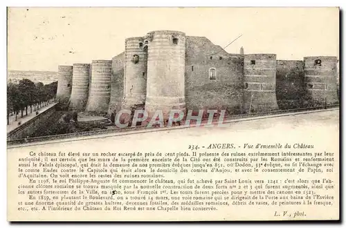 Cartes postales Angers Vue d&#39ensemble du Chateau