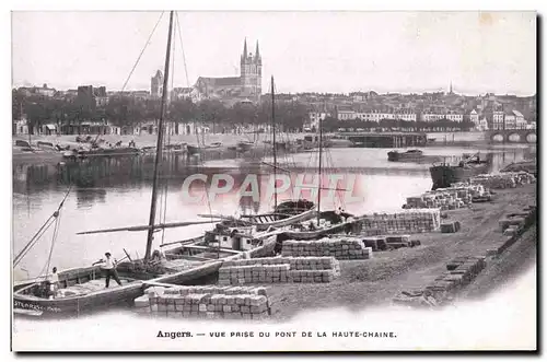 Cartes postales Angers Vue Prise Du Pont De La Haute Chaine Bateau