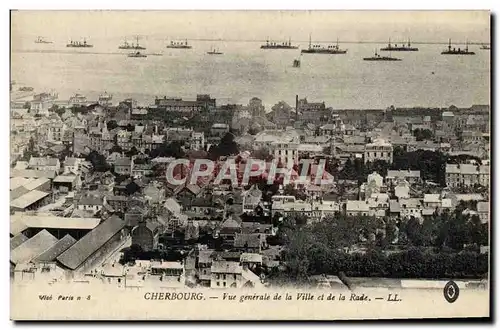 Ansichtskarte AK Cherbourg Vue Generale de la Ville et de la Rade Bateaux