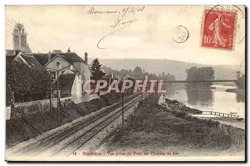 Cartes postales Dormans Vue Prise du Pont du Chemin de Fer