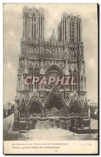 Cartes postales Reims La cathedrale avant le bombardement