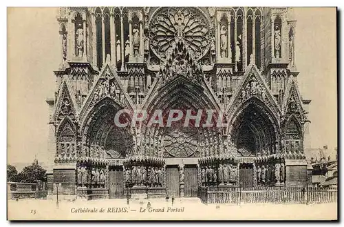 Cartes postales Reims La Cathedrale Le Grand Portail