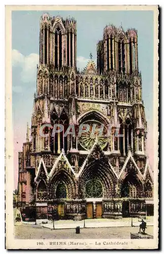 Cartes postales Reims La Cathedrale