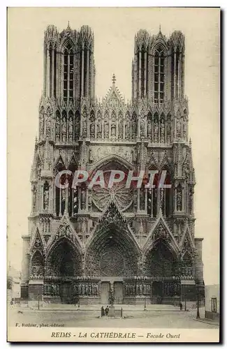 Cartes postales Reims La Cathedrale Facade Ouest