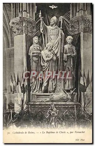 Cartes postales Reims La Cathedrale Le Bapteme de Clovis par Vernachet