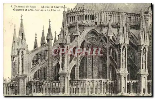 Ansichtskarte AK Reims La Cathedrale Abside et Chevet Galeries et arcs boutants du chevet