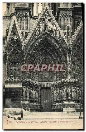 Cartes postales Reims Cathedrale de Arcature Gauche du Grand Portail