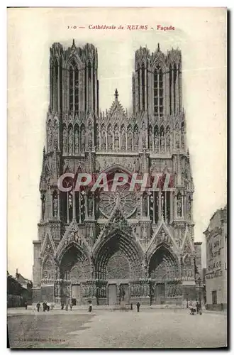 Cartes postales Reims Cathedrale Facade