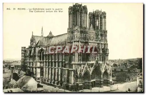 Cartes postales Reims La Cathedrale avant la Guerre