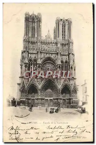 Cartes postales Reims Facade de la Cathedrale