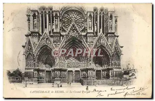 Ansichtskarte AK Reims Cathedrale Le Grand Portail