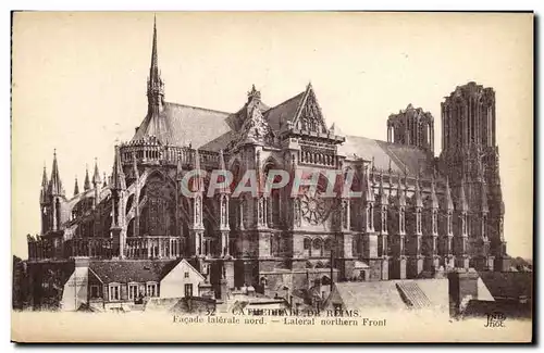 Cartes postales Reims Facade laterale Nord Cathedrale