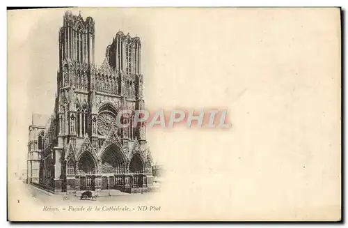 Cartes postales Reims Facade de la Cathedrale