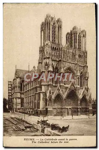 Cartes postales Reims La Cathedrale Avant la Guerre