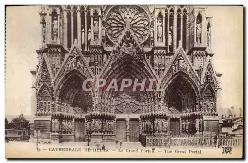 Cartes postales Reims Cathedrale De Le Grand Portail