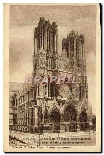 Cartes postales Reims La Cathedrale Avant le Bombardement