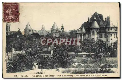 Cartes postales Reims Vue Generale des Etablissements Pommery Vue prise de la butte St Nicaise