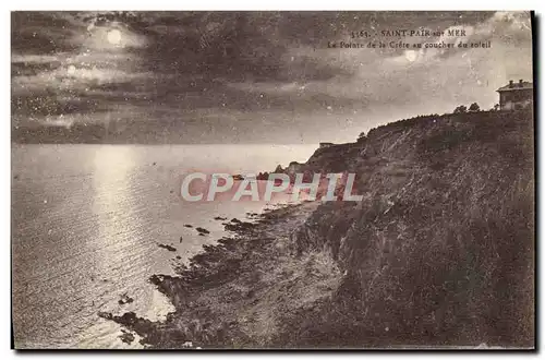 Cartes postales Saint Pair Sur Mer La pointe de la crete au coucher de soleil