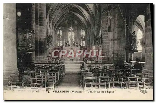 Cartes postales Villedieu L'Interieur de l'Eglise
