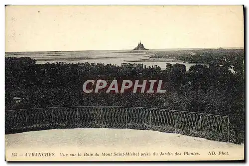 Cartes postales Avranches Vue sur la Baie du Mont Saint Michel Prise du Jardin des Plantes