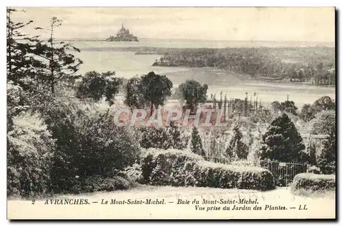 Cartes postales Avranches Le Mont Saint Michel Baie du Mont Saint Michel Vue prise du jardins des plantes