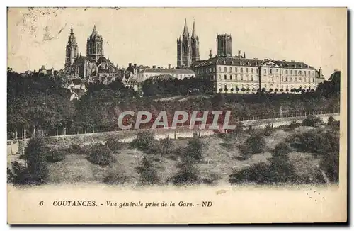 Ansichtskarte AK Coutances Vue Generale Prise de la Gare