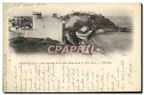 Cartes postales Granville Vue Generale De La Ville Haute De La Ville Basse
