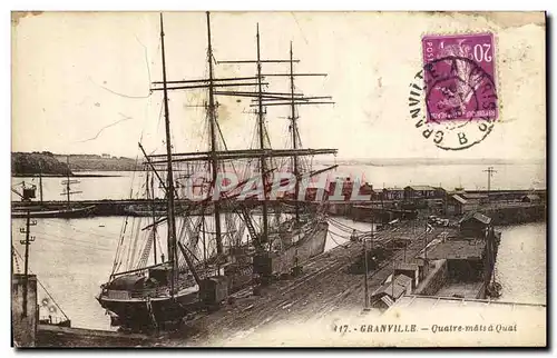 Ansichtskarte AK Granville Quatre Mats A Quai Bateau