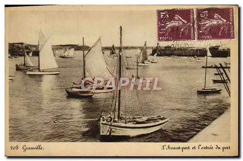 Cartes postales Granville l'Avant port et l'entree du Port Bateaux