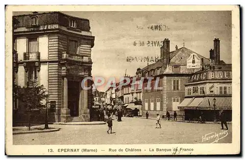 Cartes postales Epernay Rue de Chalons La Banque de France