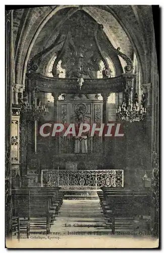 Cartes postales Environs d'Epernay Interieur de l'eglise de Mesnil sur Oger
