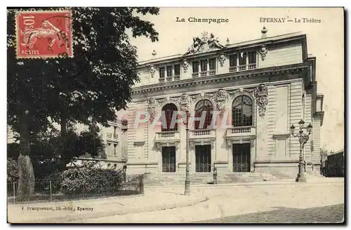 Ansichtskarte AK Epernay La Champagne Le theatre