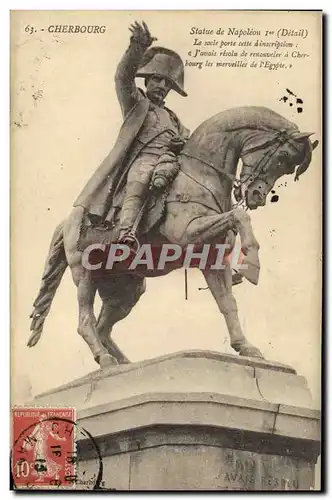 Ansichtskarte AK Cherbourg Statue De Napoleon 1er